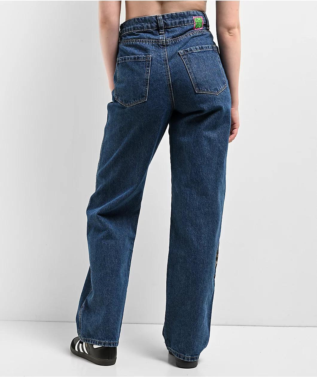 Empyre Tori Scorpion Embroidery Blue Skate Jeans Product Image