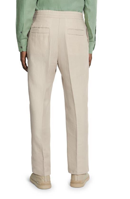 ZEGNA Oasi Linen Drawstring Trousers In Iuta Beige Product Image