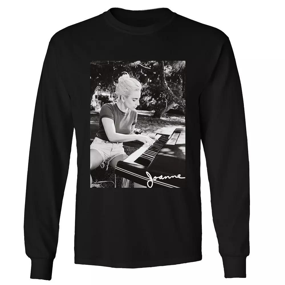 Men's Lady Gaga Joanne Piano Long Sleeve Tee, Size: Small, Black Product Image