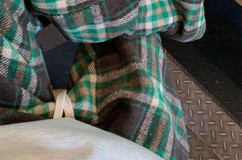 Drawstring Waist Plaid Loose-Fit Pants Product Image