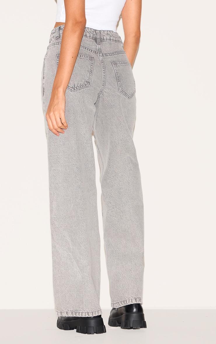  Vintage Grey Seam Detail Straight Leg Jeans Product Image