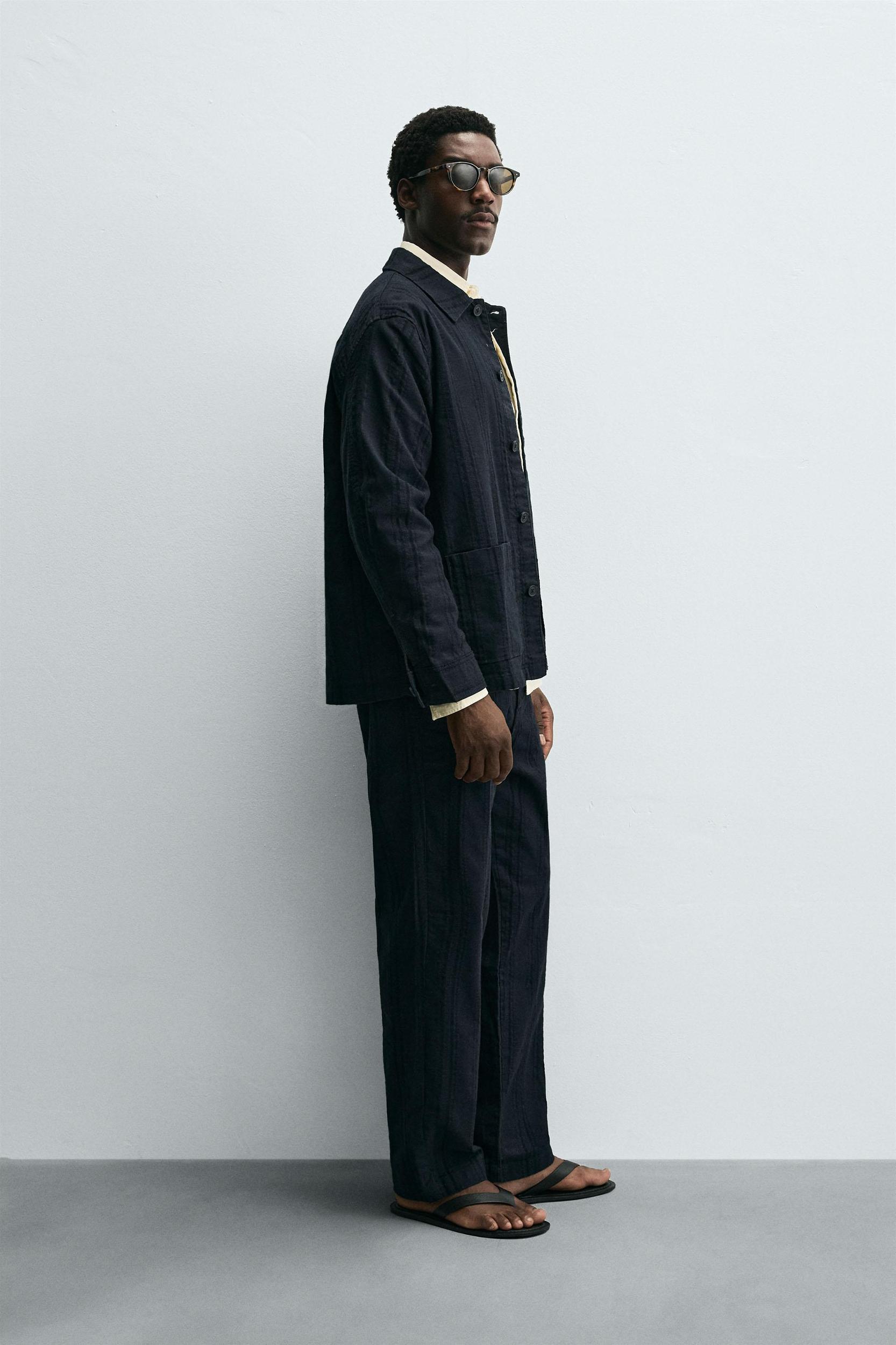 JACQUARD STRIPED PANTS Product Image