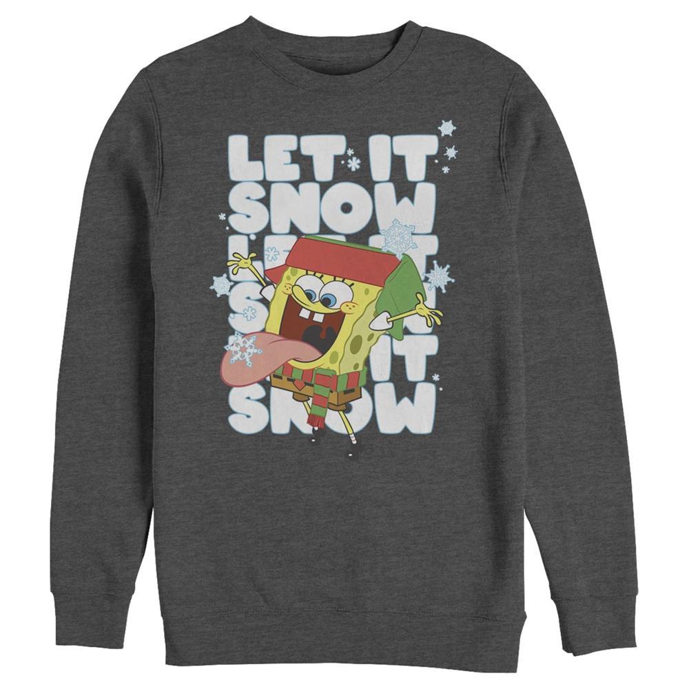 Men's Nickelodeon Spongebob Squarepants Let It Snow Let It Snow Let It Snow Graphic Fleece Pullover, Size: XXL, Grey Heather Product Image