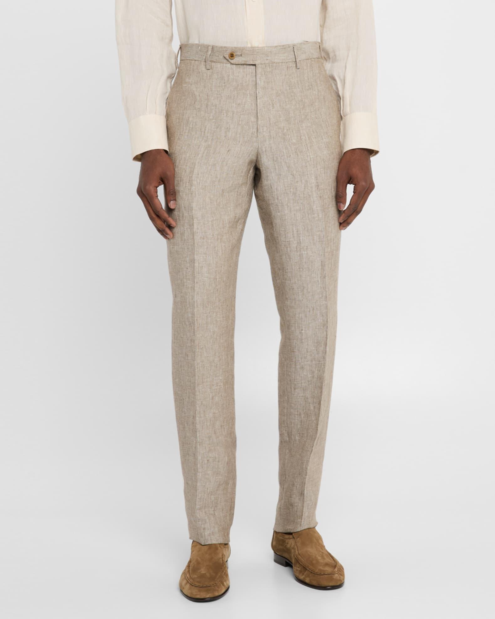 Men's Parker Linen Flat-Front Pants Product Image