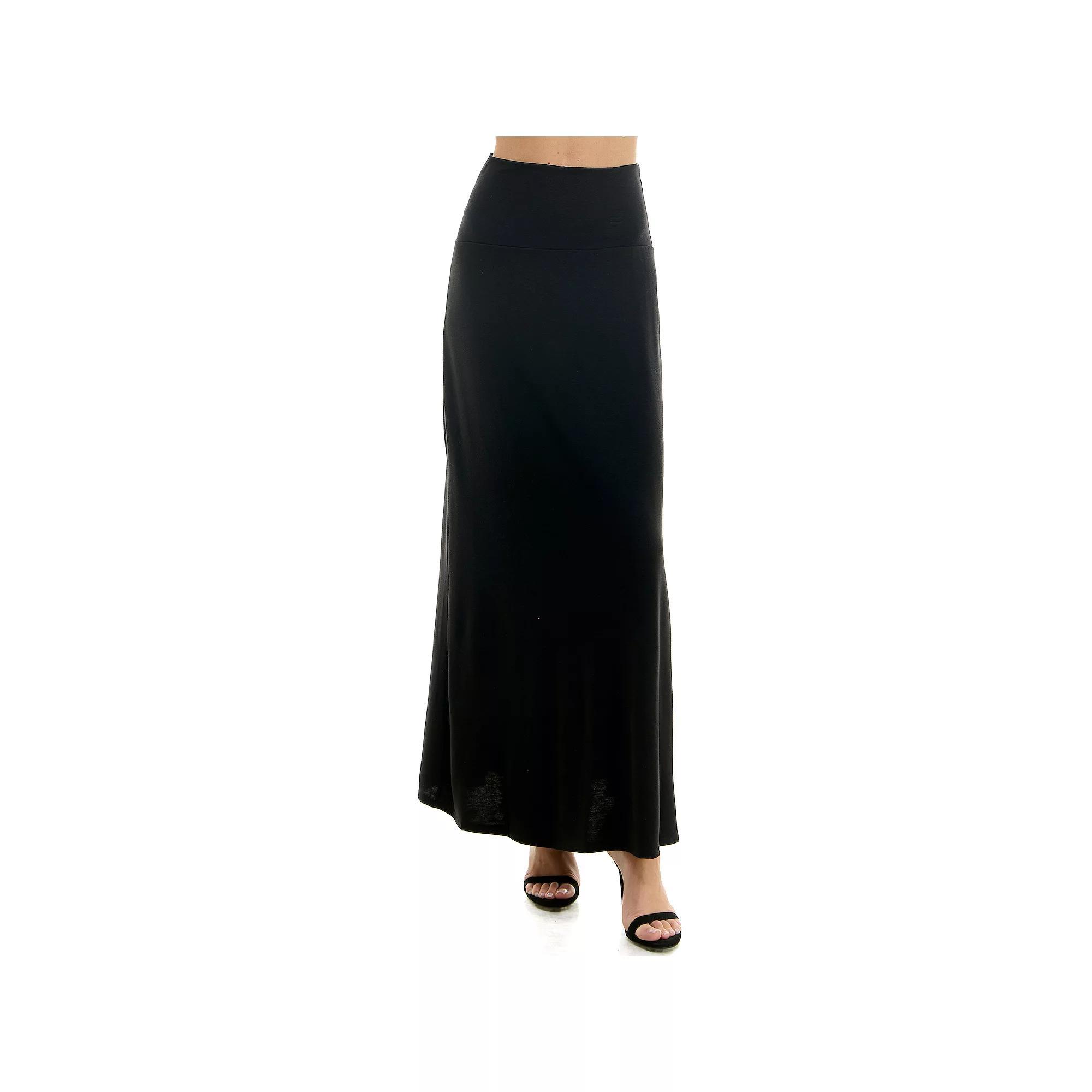 Juniors' Lily White Knit Maxi Skirt, Women's, Size: XL, Black Product Image