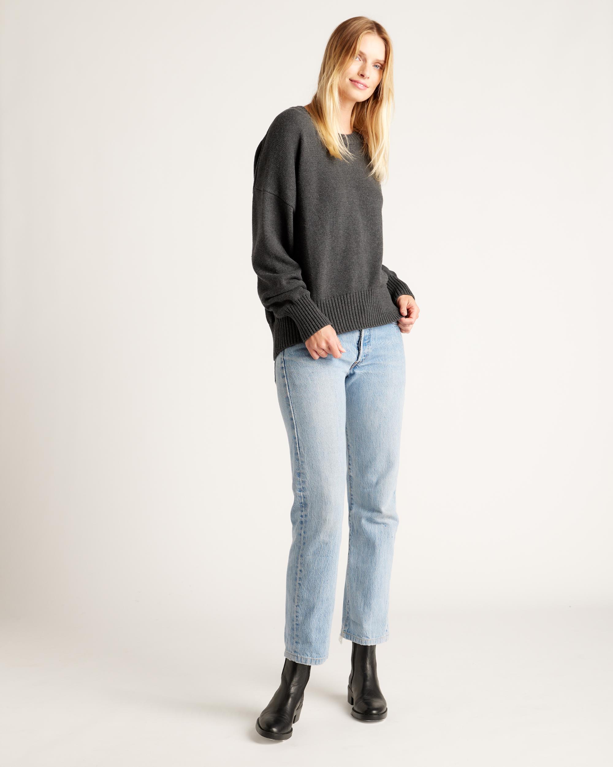 Quince | Women's Boyfriend Crewneck Sweater Organic Cotton Product Image