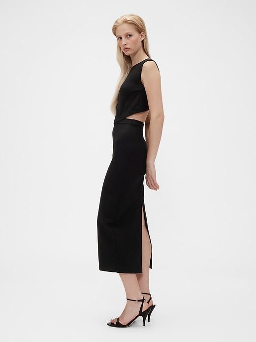 GapStudio Jersey Cut-Out Midi Dress Product Image