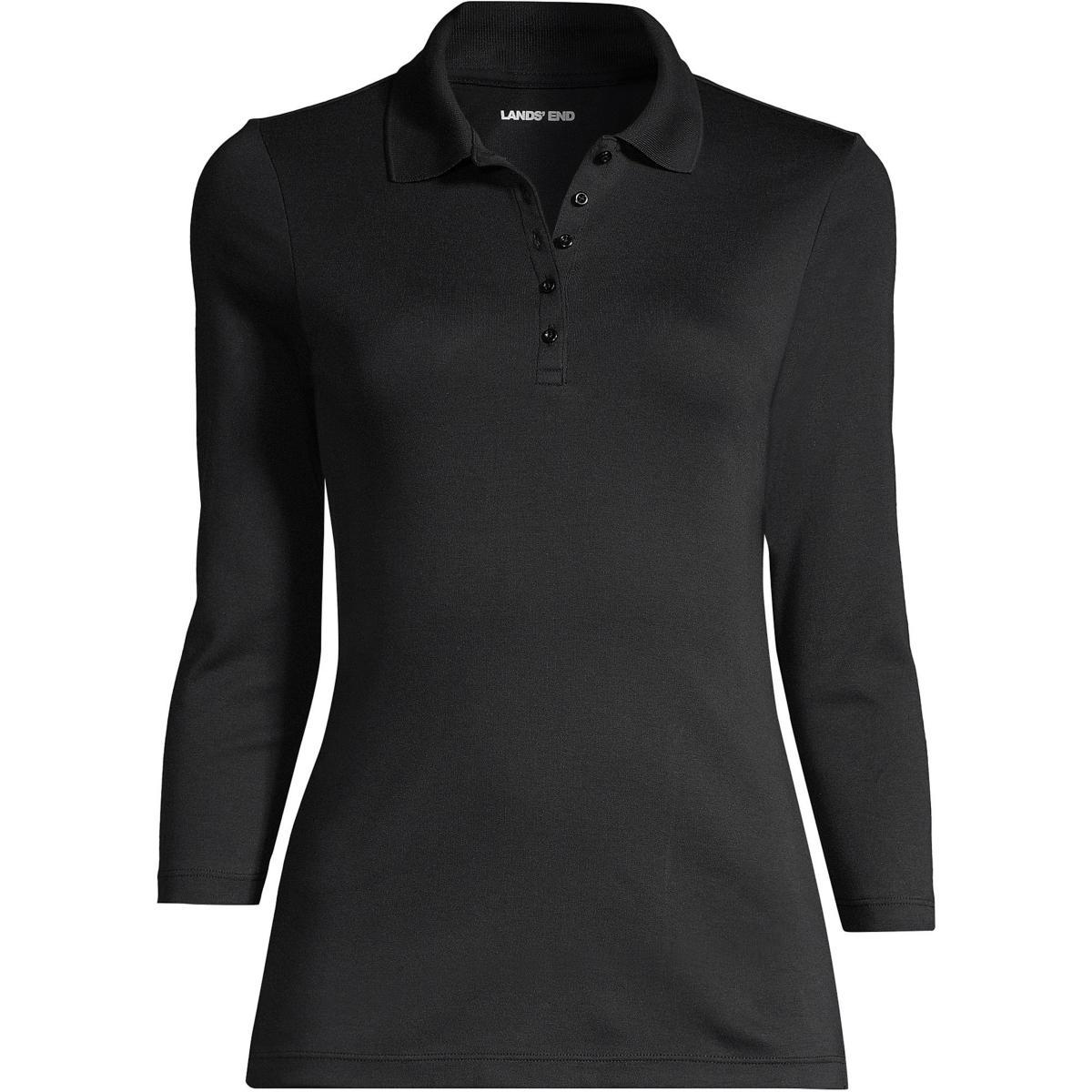 Womens Lands End Supima Cotton 3/4-Sleeve Polo Shirt Product Image