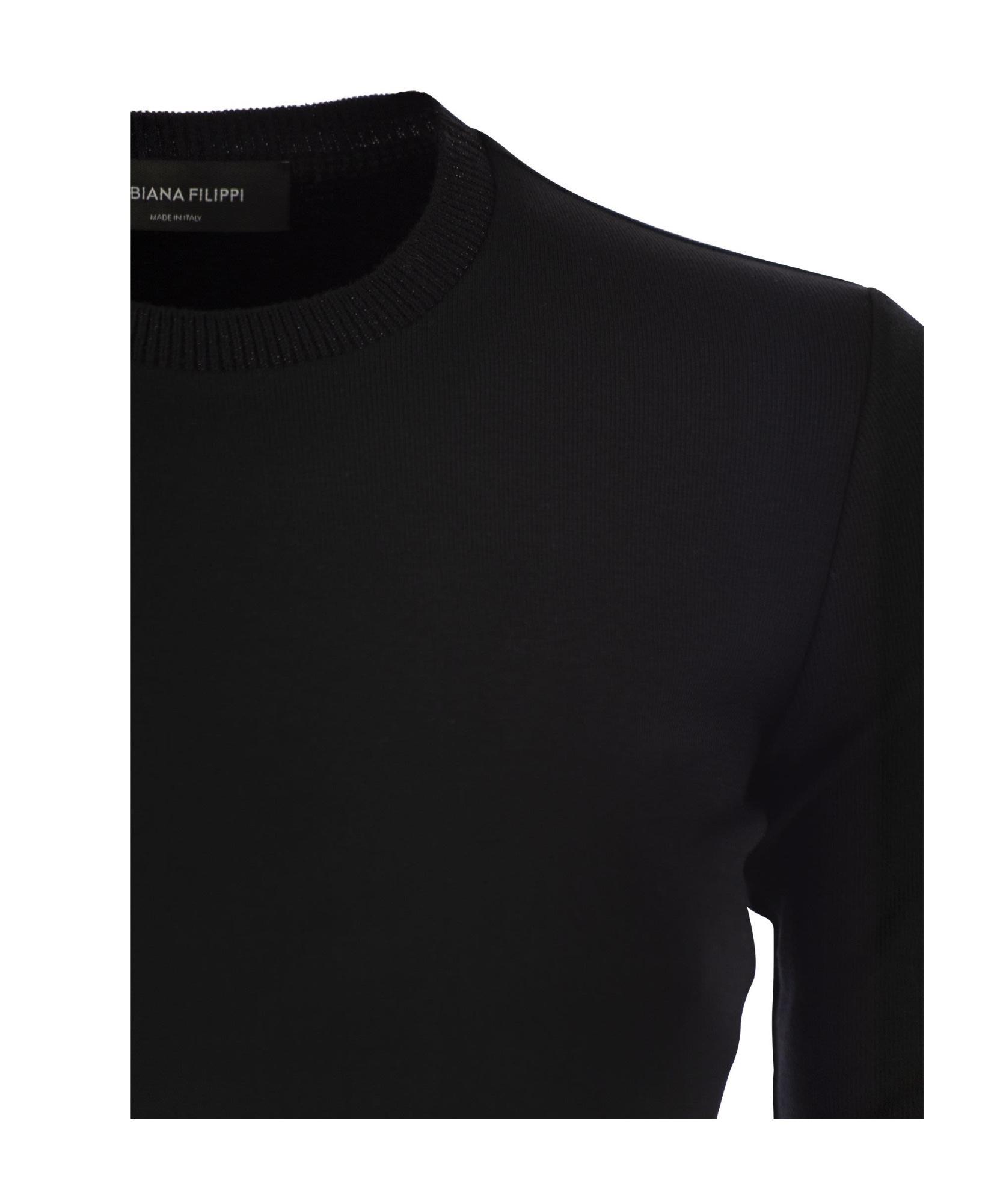 FABIANA FILIPPI Long-sleeved T-shirt In Jersey In Black Product Image