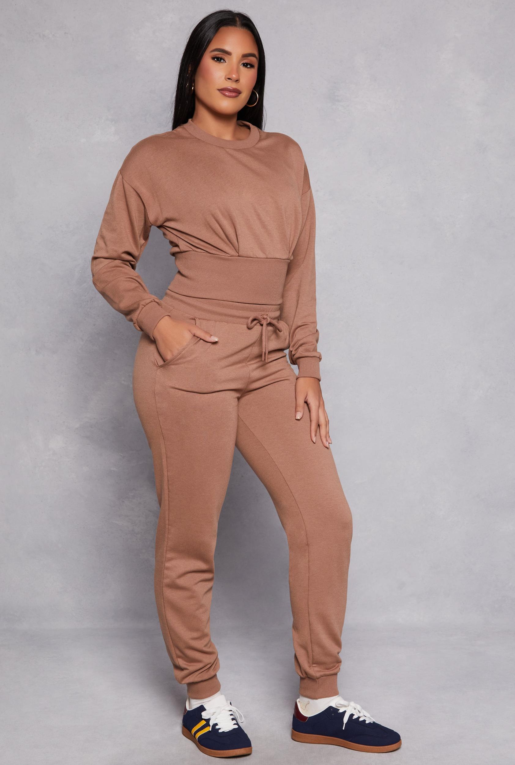 Womens High Waist Drawstring Pocket Joggers Product Image