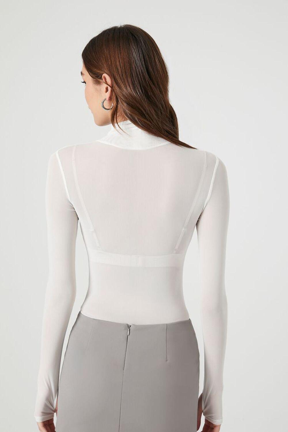 Sheer Mesh Mock Neck Bodysuit | Forever 21 Product Image