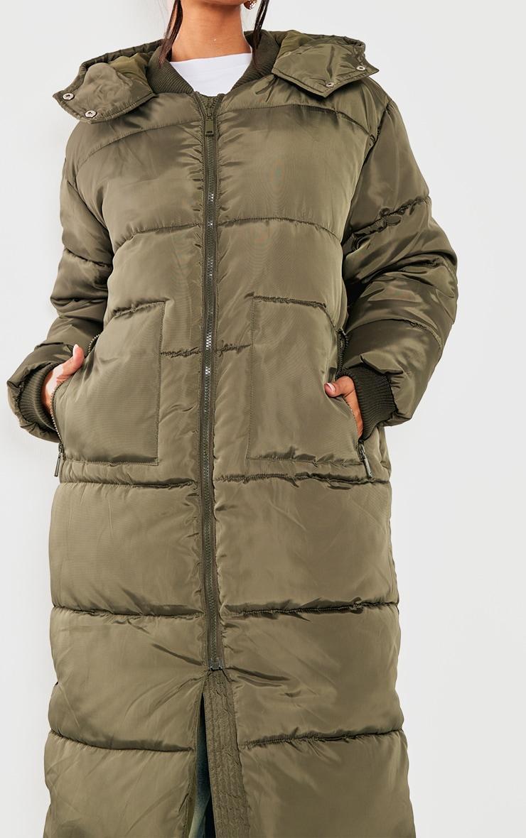 Petite Khaki Long Puffer Coat Product Image