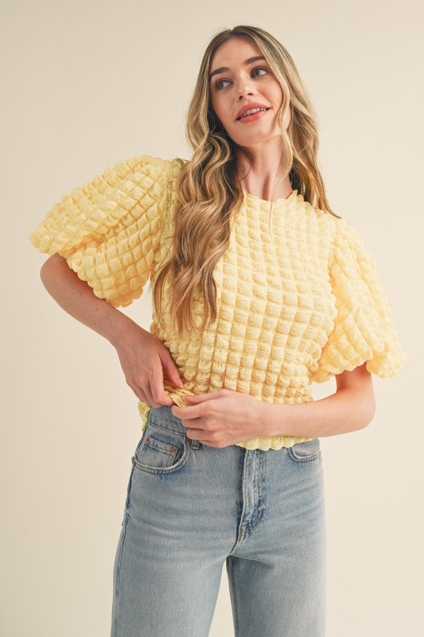Bubble Sleeve Top Product Image