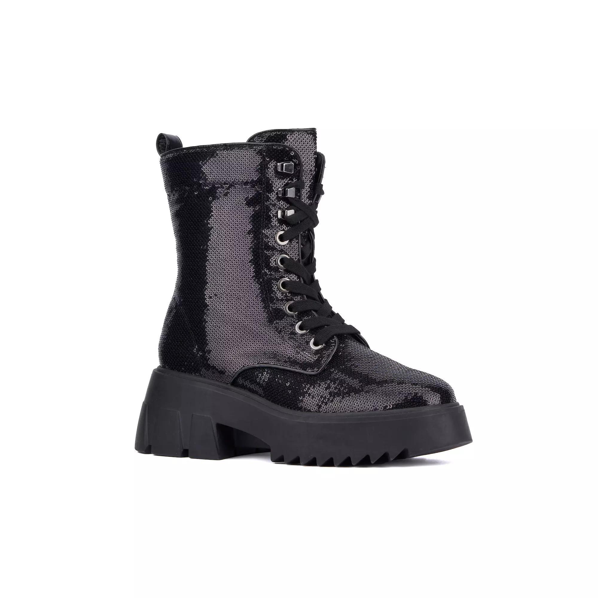 Fashion To Figure Odessa Women's Sequin Boots- Wide Width, Size: 11 Wide, Silver Product Image