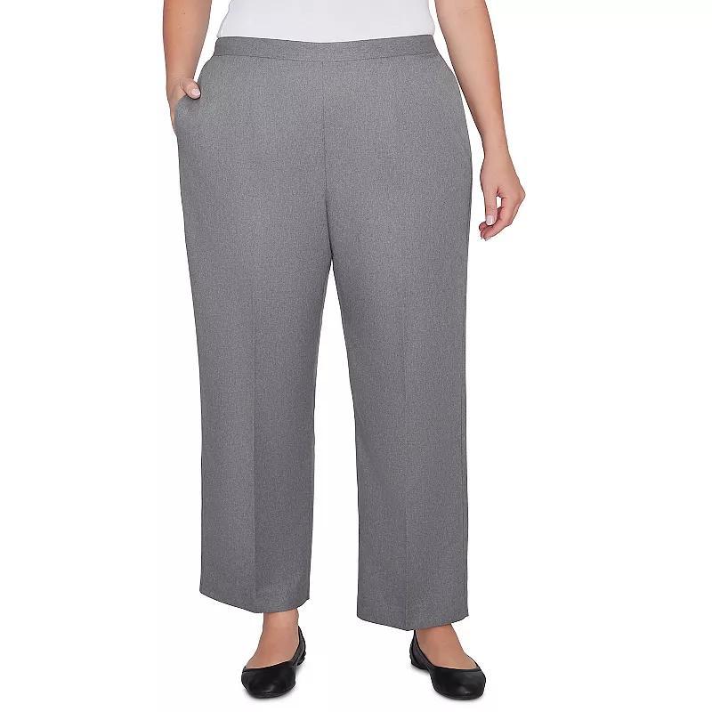 Plus Size Alfred Dunner Soft Heather Microfiber Average Length Pants, Women's, Size: 22 W, Grey Product Image