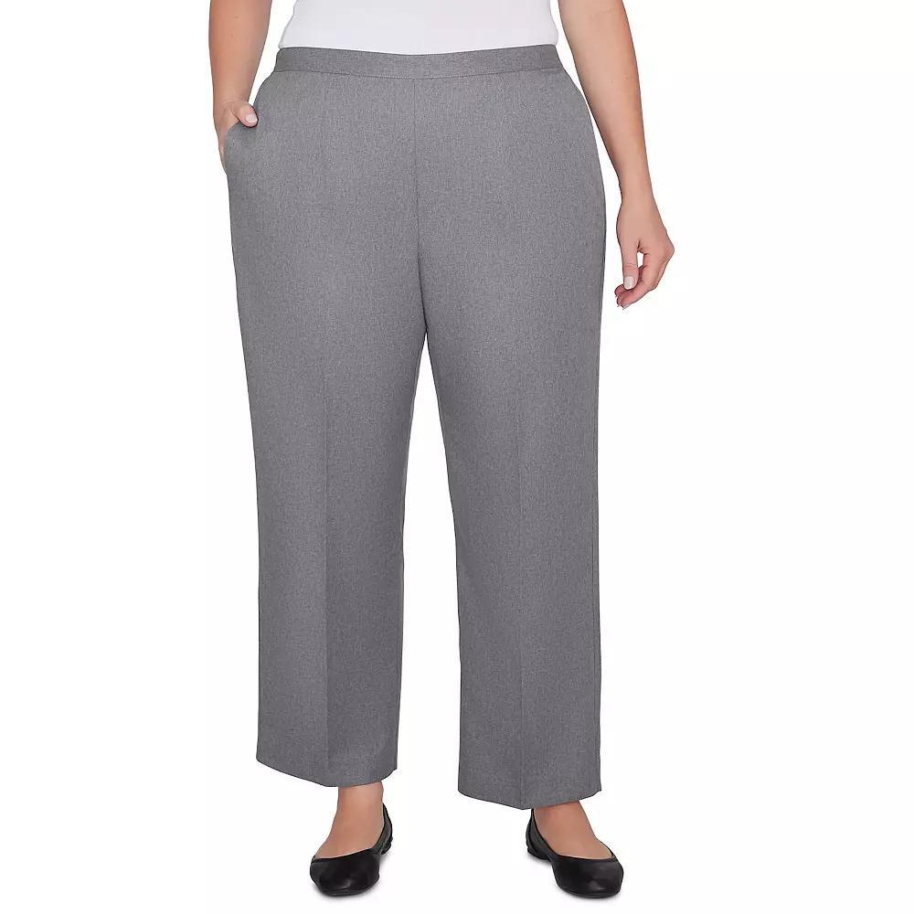 Plus Size Alfred Dunner Soft Heather Microfiber Average Length Pants, Women's, Size: 22 W, Grey Product Image