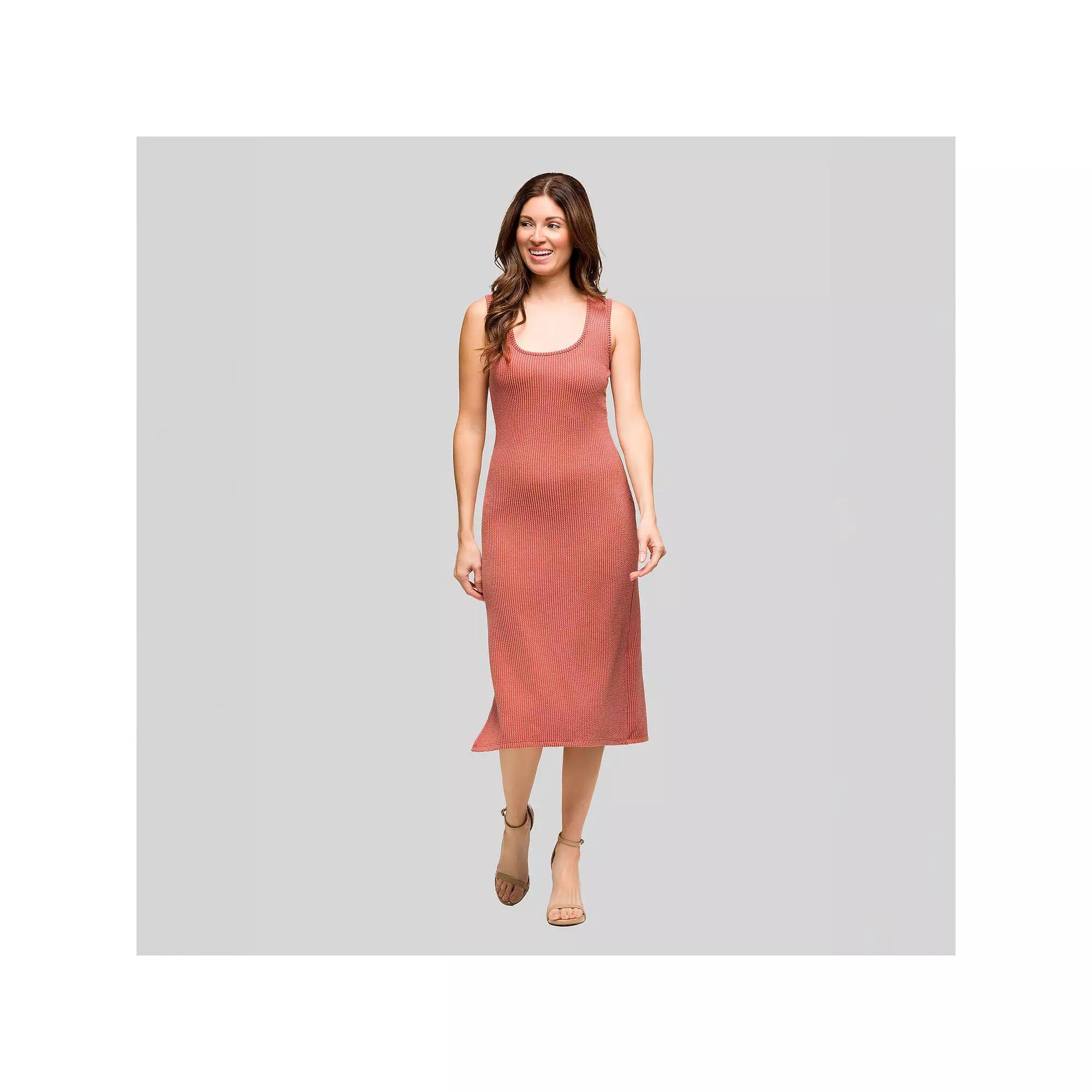 Women's 24Seven Comfort Apparel Fitted Sleeveless Side Slit Midi Dress, Size: XL, Green Product Image