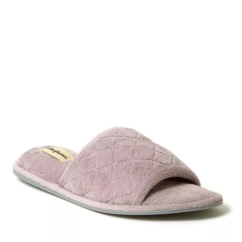 Dearfoams Microfiber Terry Quilted Womens Slide Slippers Product Image