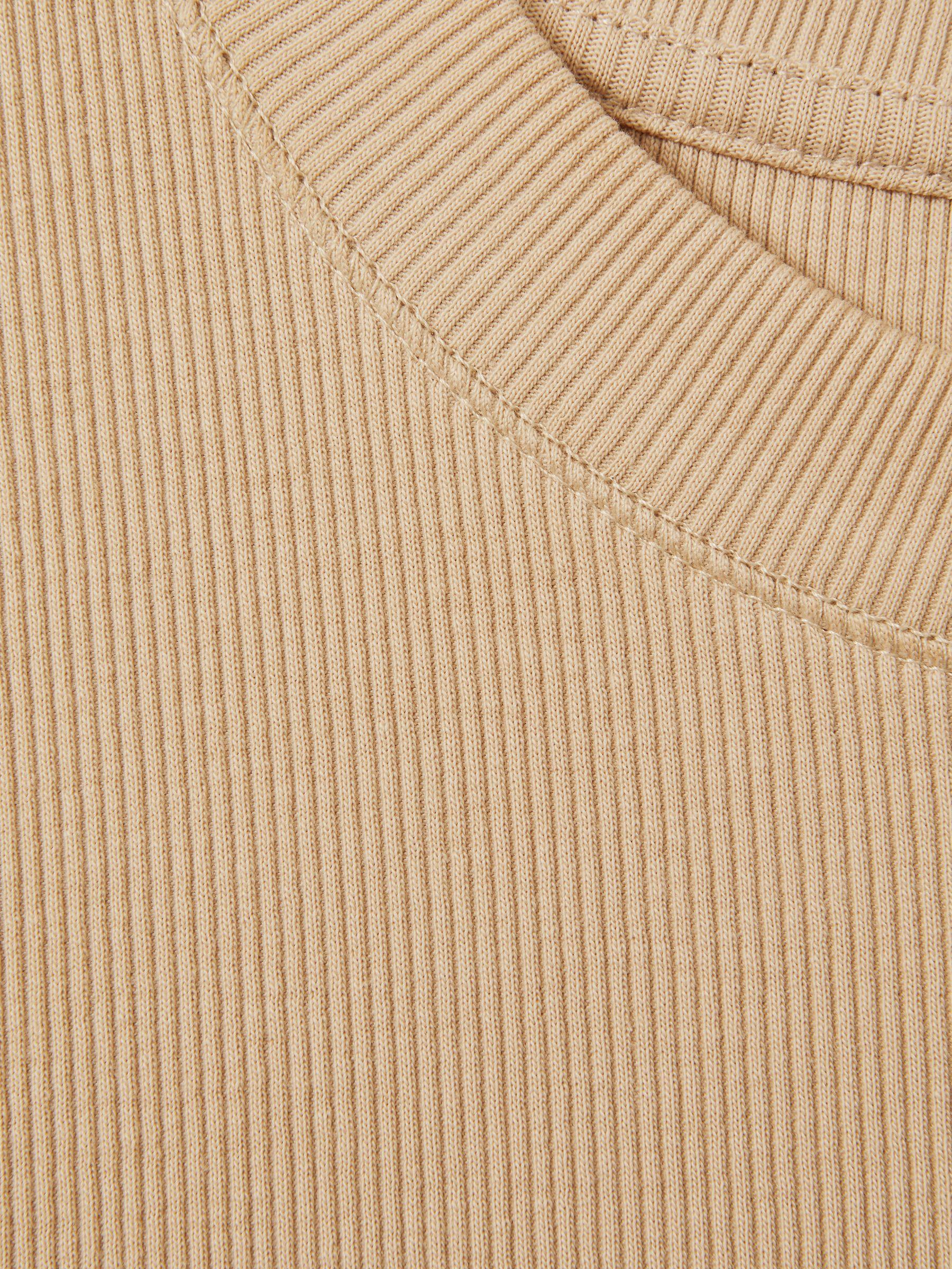 Fine-Rib Ruched Vest Top in Camel Product Image