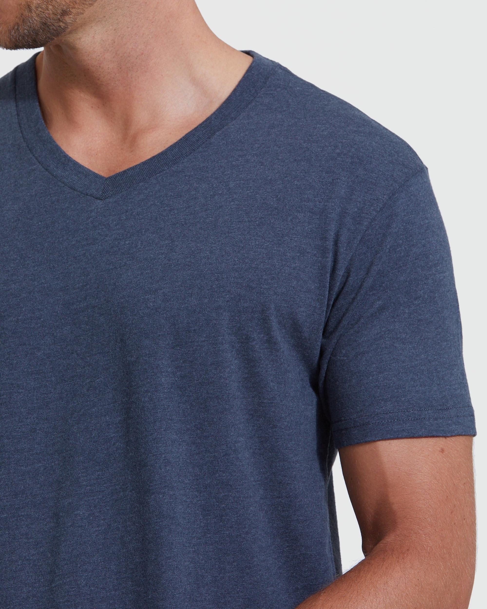Heather Navy Classic V-Neck Product Image
