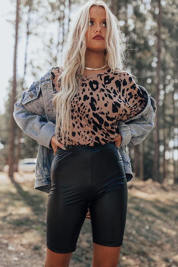 Mckeena Faux Leather Biker Shorts Product Image