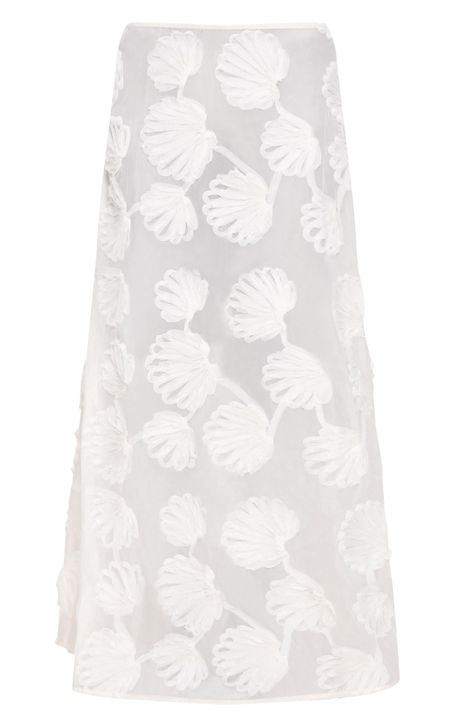 Petite Cream Sheer Shell Applique Maxi Skirt Product Image