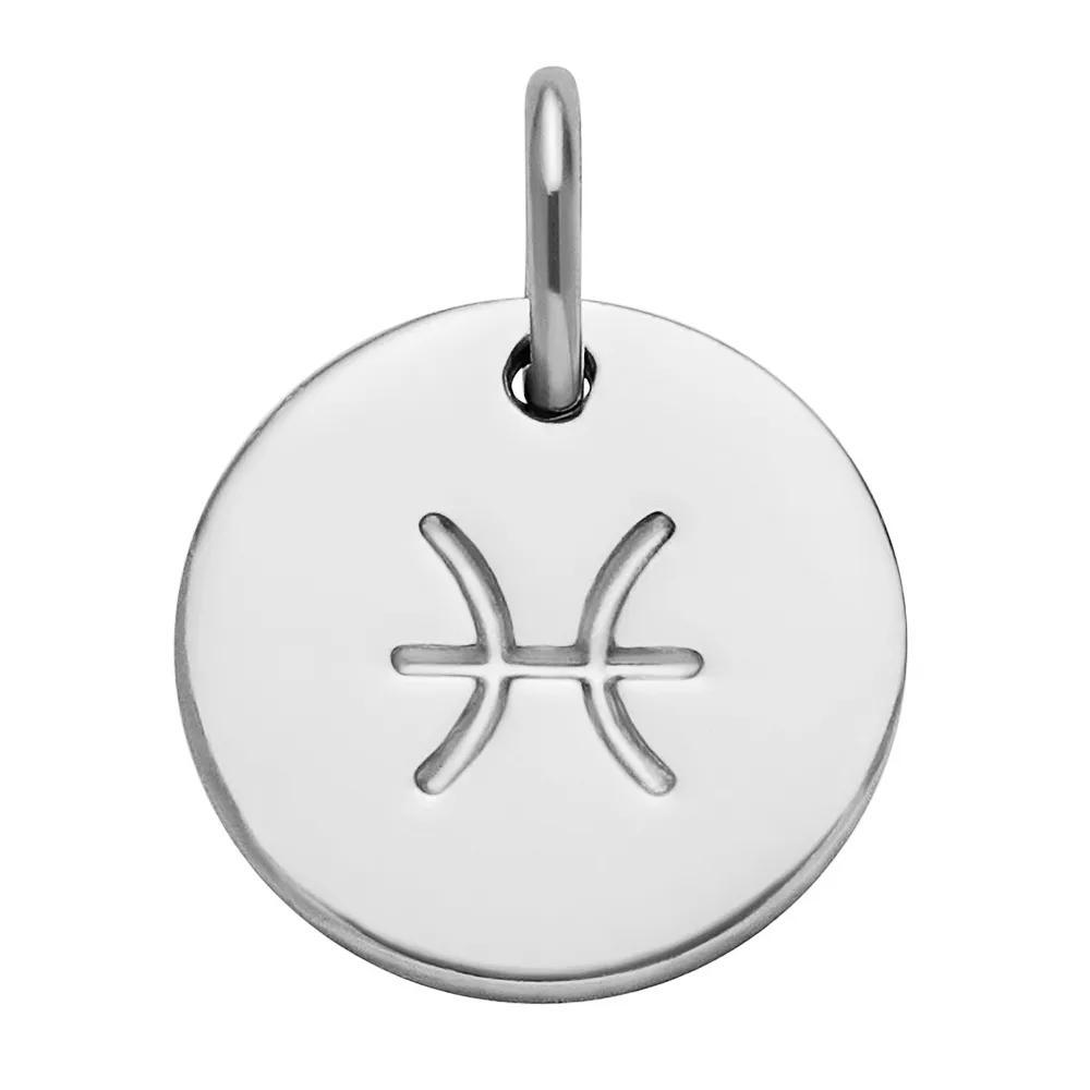 PRIMROSE Sterling Silver Etched Zodiac Disc Charm, Women's, Sterling Leo Product Image