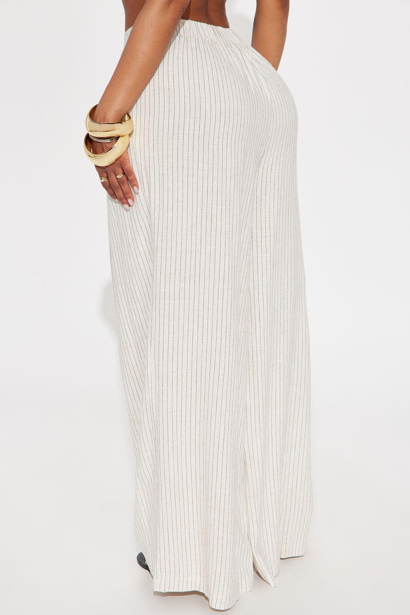 Cruisin'' Linen Wide Leg Pants - Cream/combo Product Image