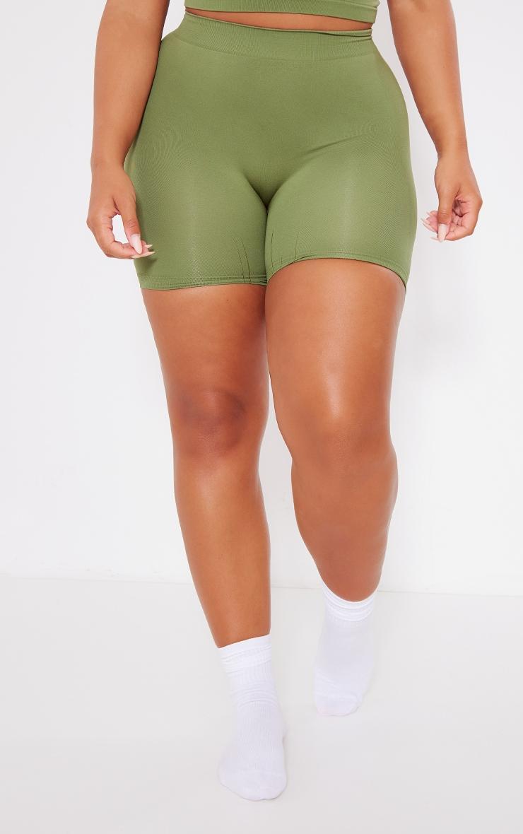 Shape Khaki Fitted Seamless Shorts Product Image