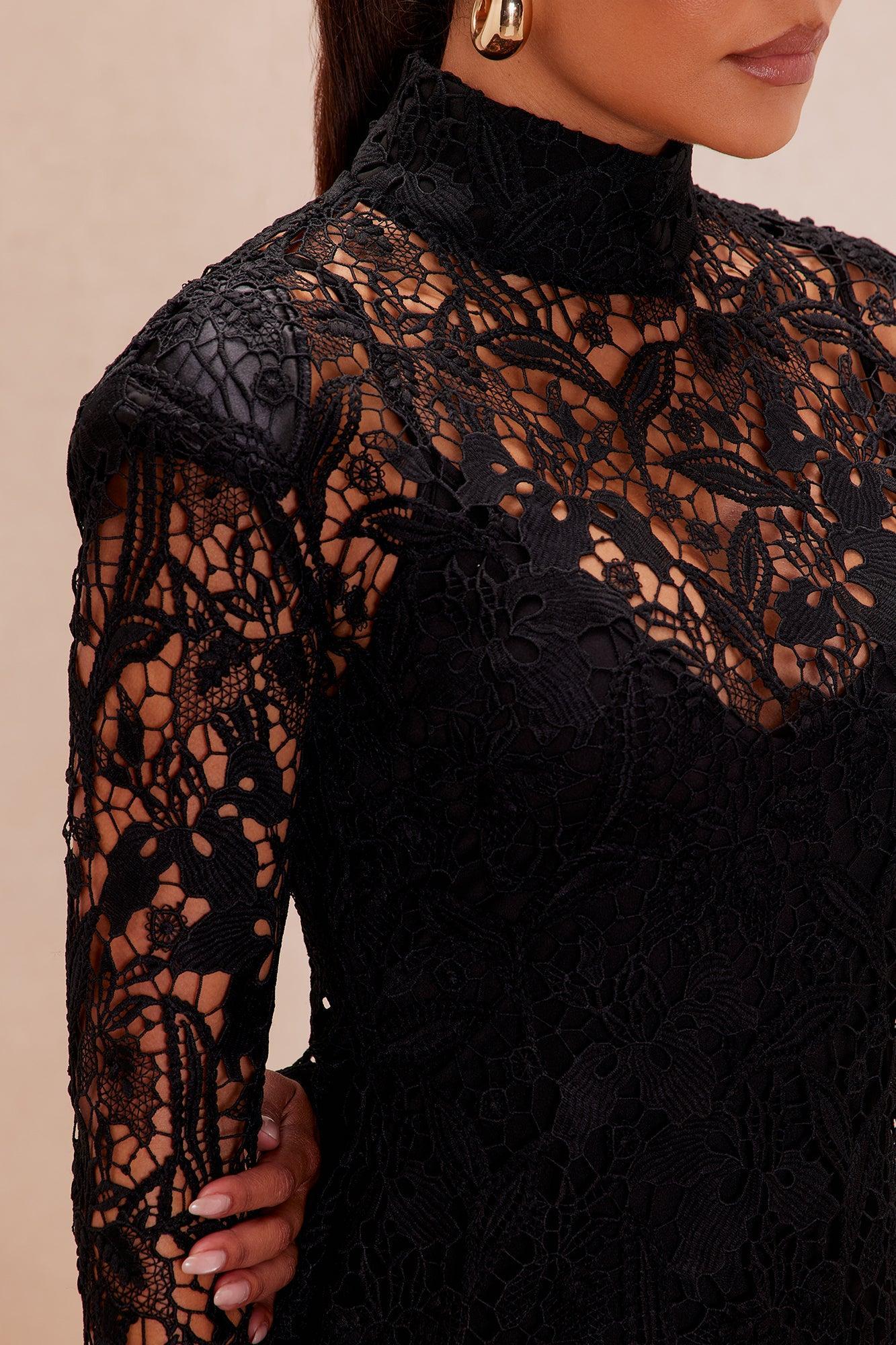 Efina Lace Mini Dress - Black Female Product Image