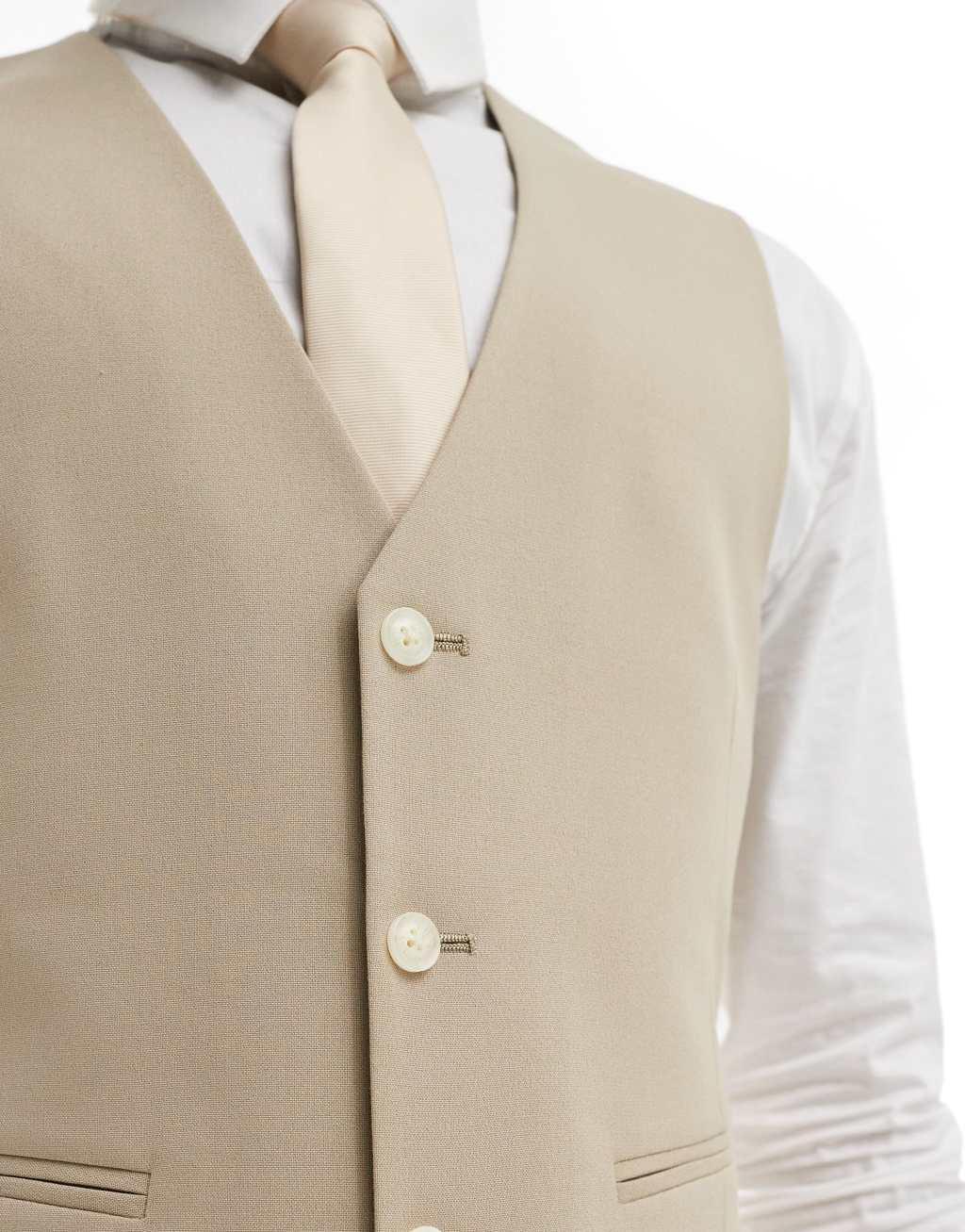 ASOS DESIGN skinny suit suit vest in stone Product Image