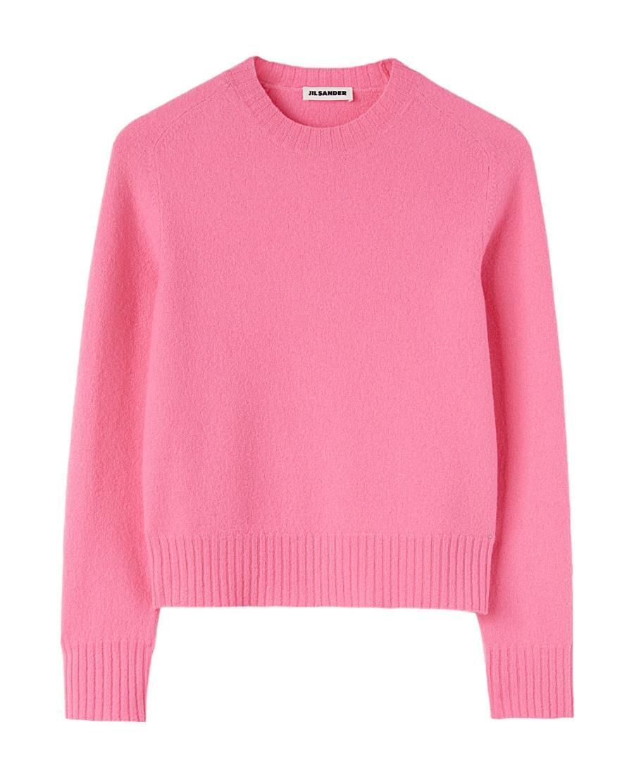 JIL SANDER Crew-neck Wool Jumper In Pink Product Image