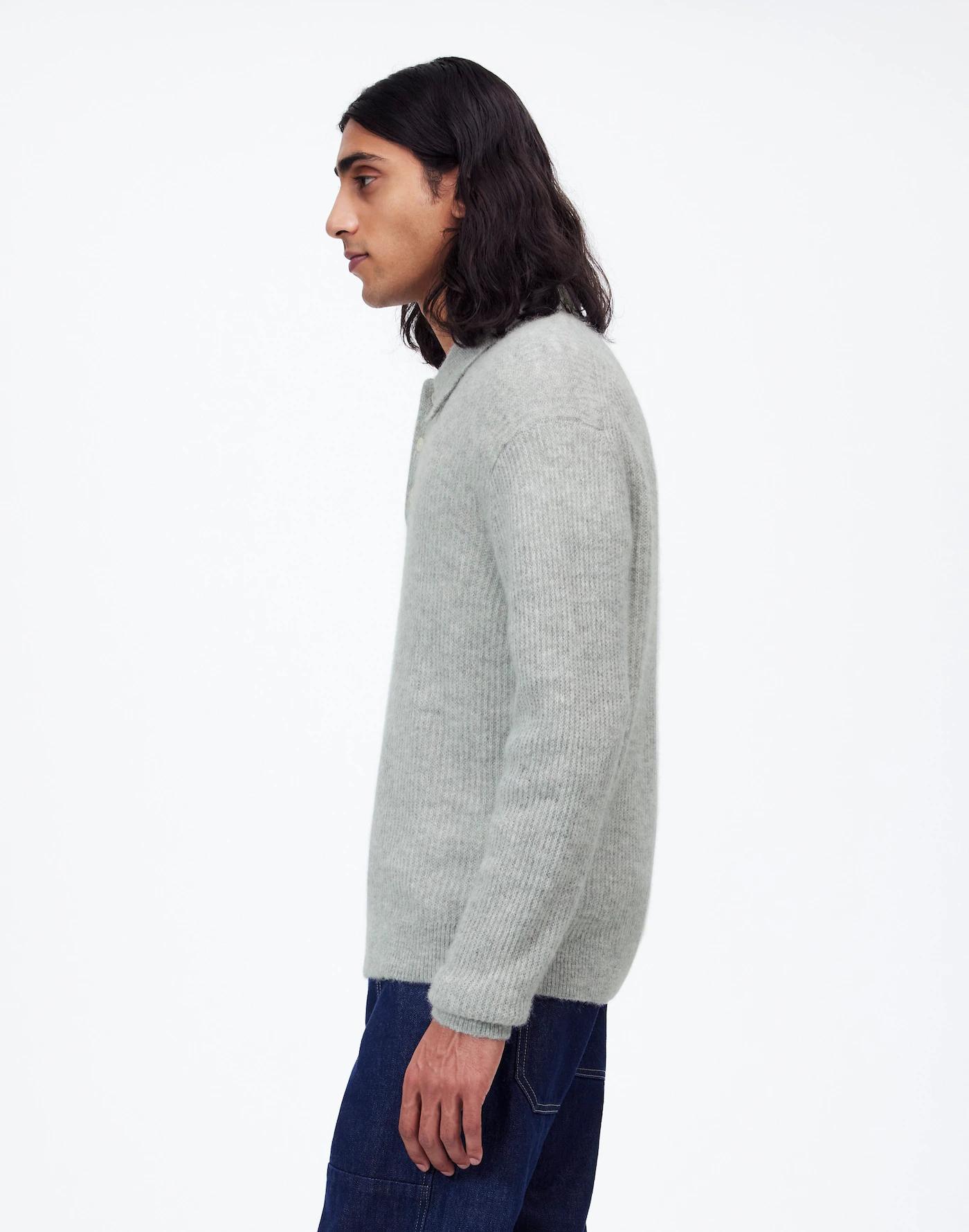 Alpaca-Blend Sweater Polo Shirt Product Image