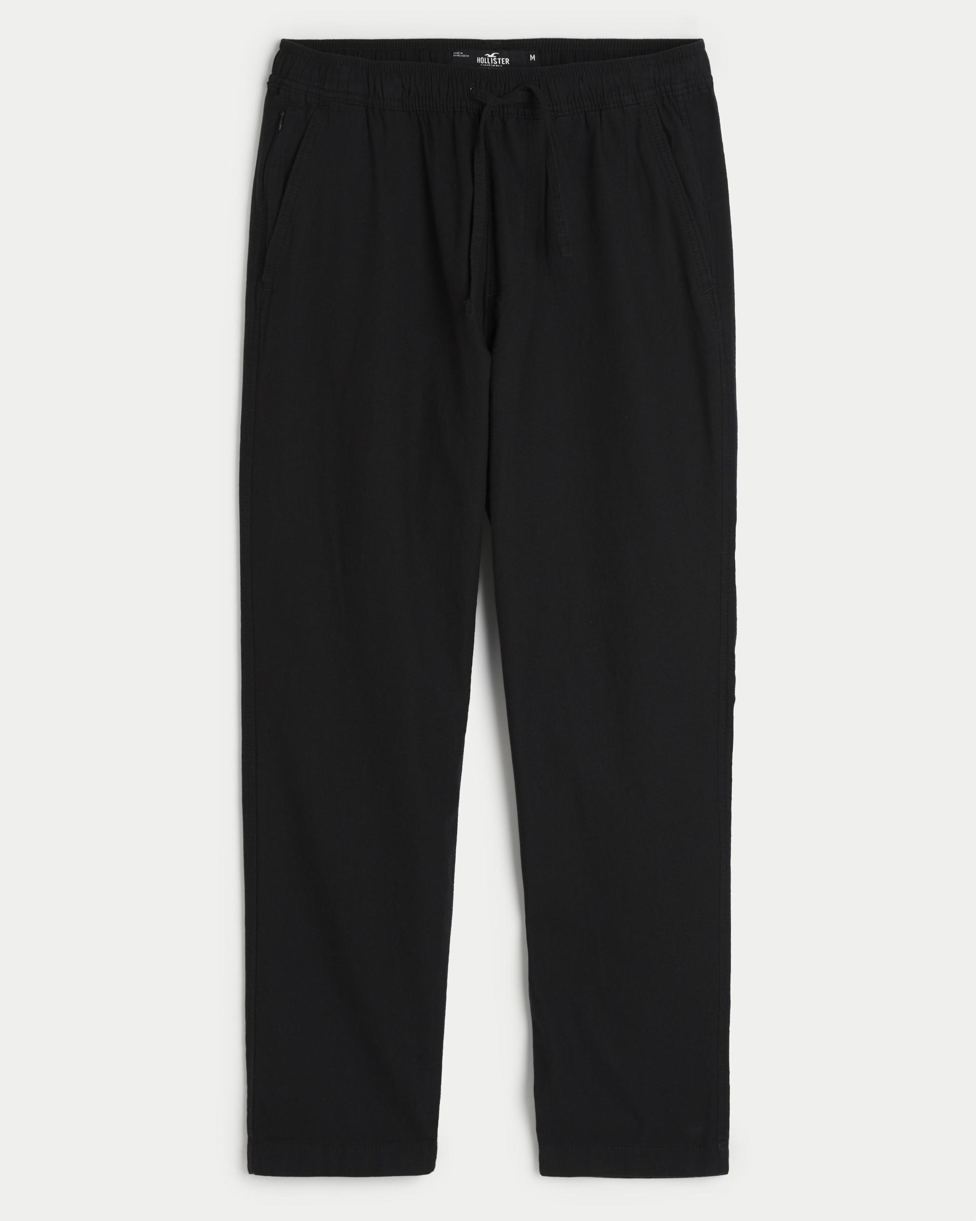 Slim Straight Linen-Blend Pull-On Pants Product Image