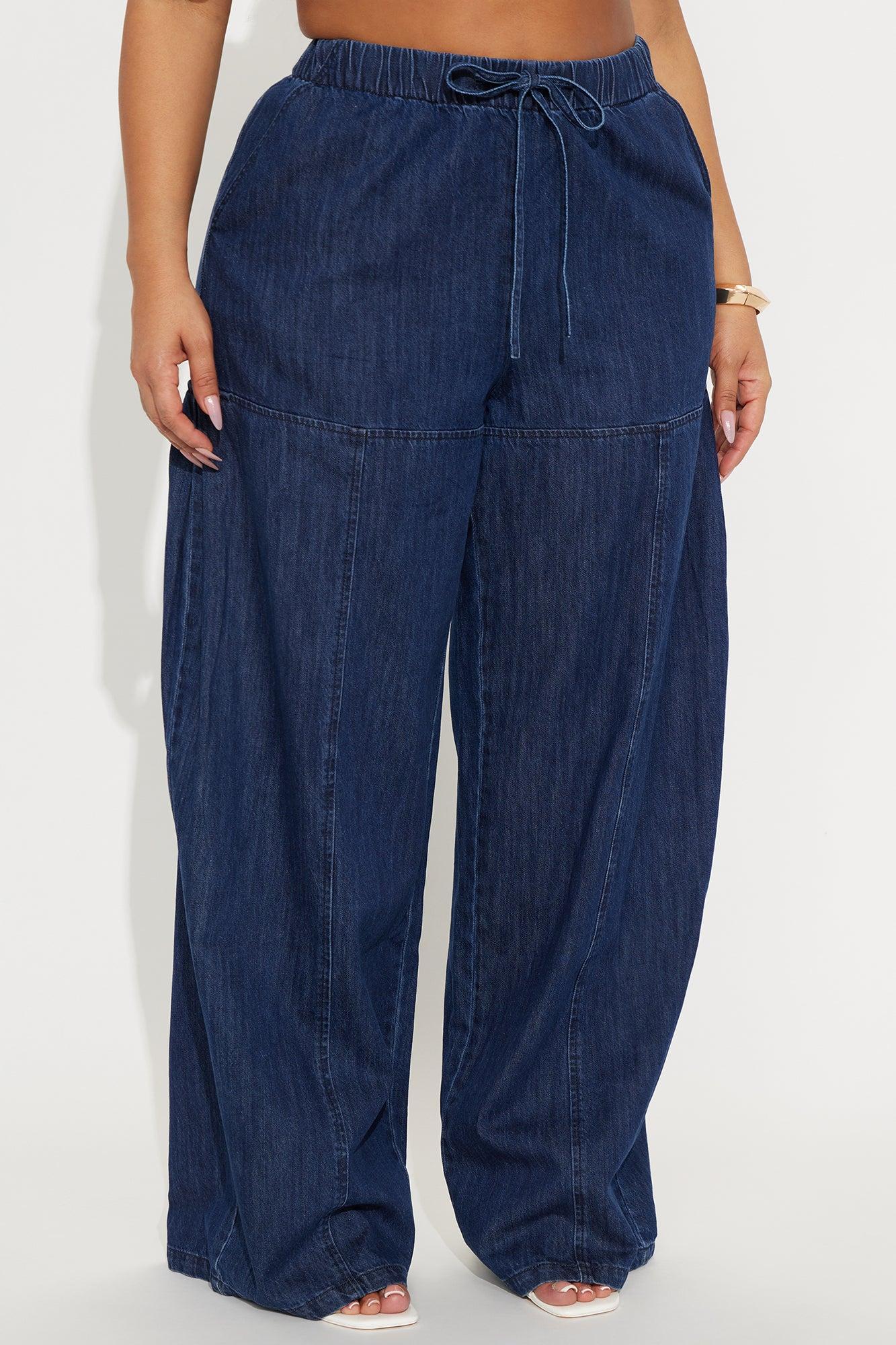 Brigantine Pull On Wide Leg Jeans - Dark Wash Product Image