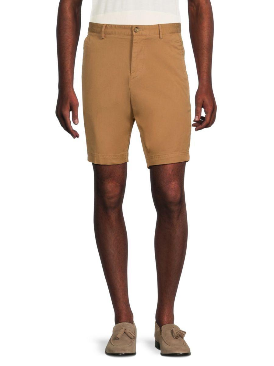 HUGO BOSS Slim-fit Shorts In Stretch-cotton Gabardine In Beige Product Image