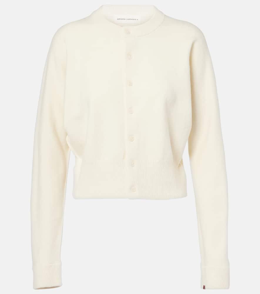 EXTREME CASHMERE N°257 Cashmere-blend Cardigan In White Product Image
