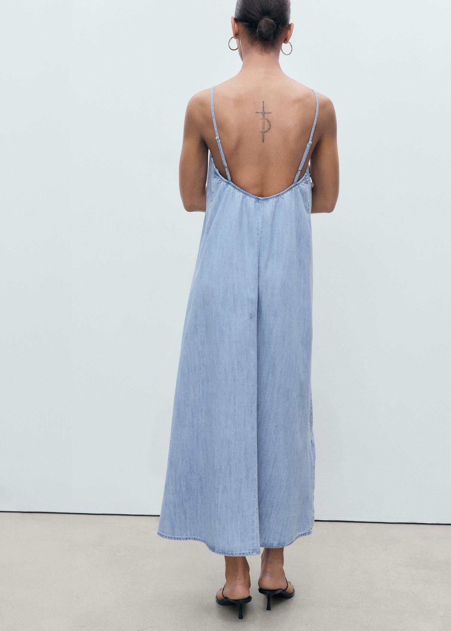 Strappy denim dress - Women | MANGO USA Product Image