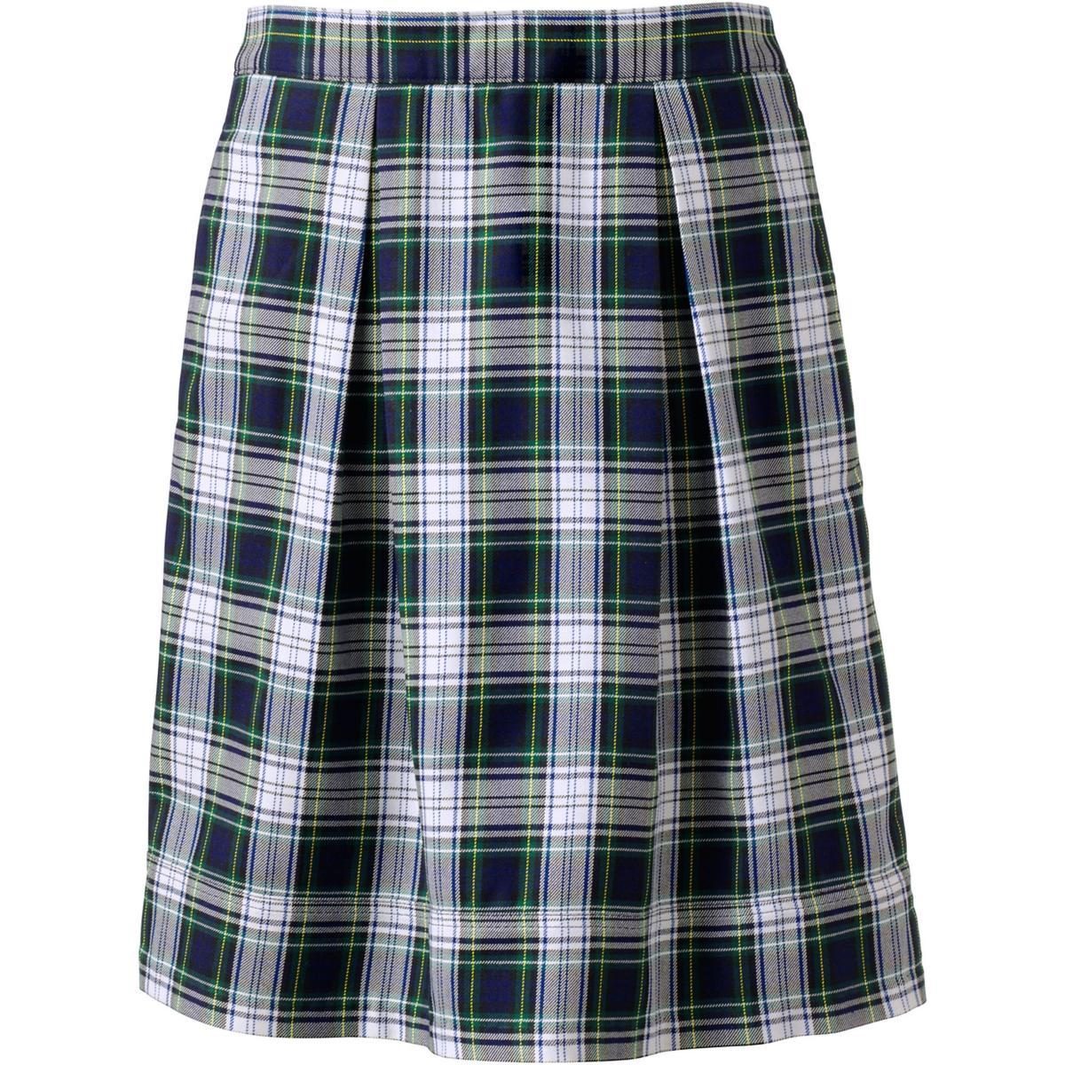 Womens Lands End Plaid Top of Knee Length Pleated Skort Classic Blue Plaid Product Image