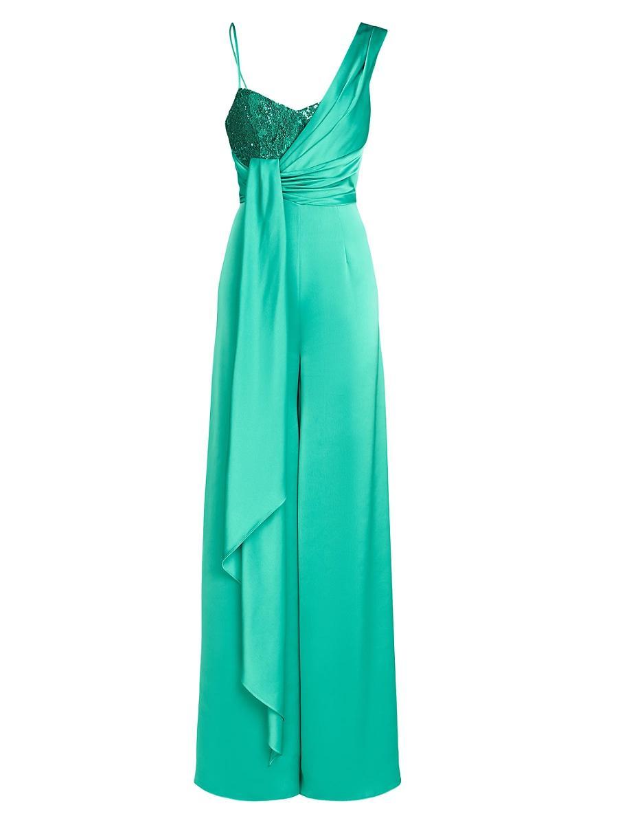 Womens Khi Draped Satin Jumpsuit Product Image