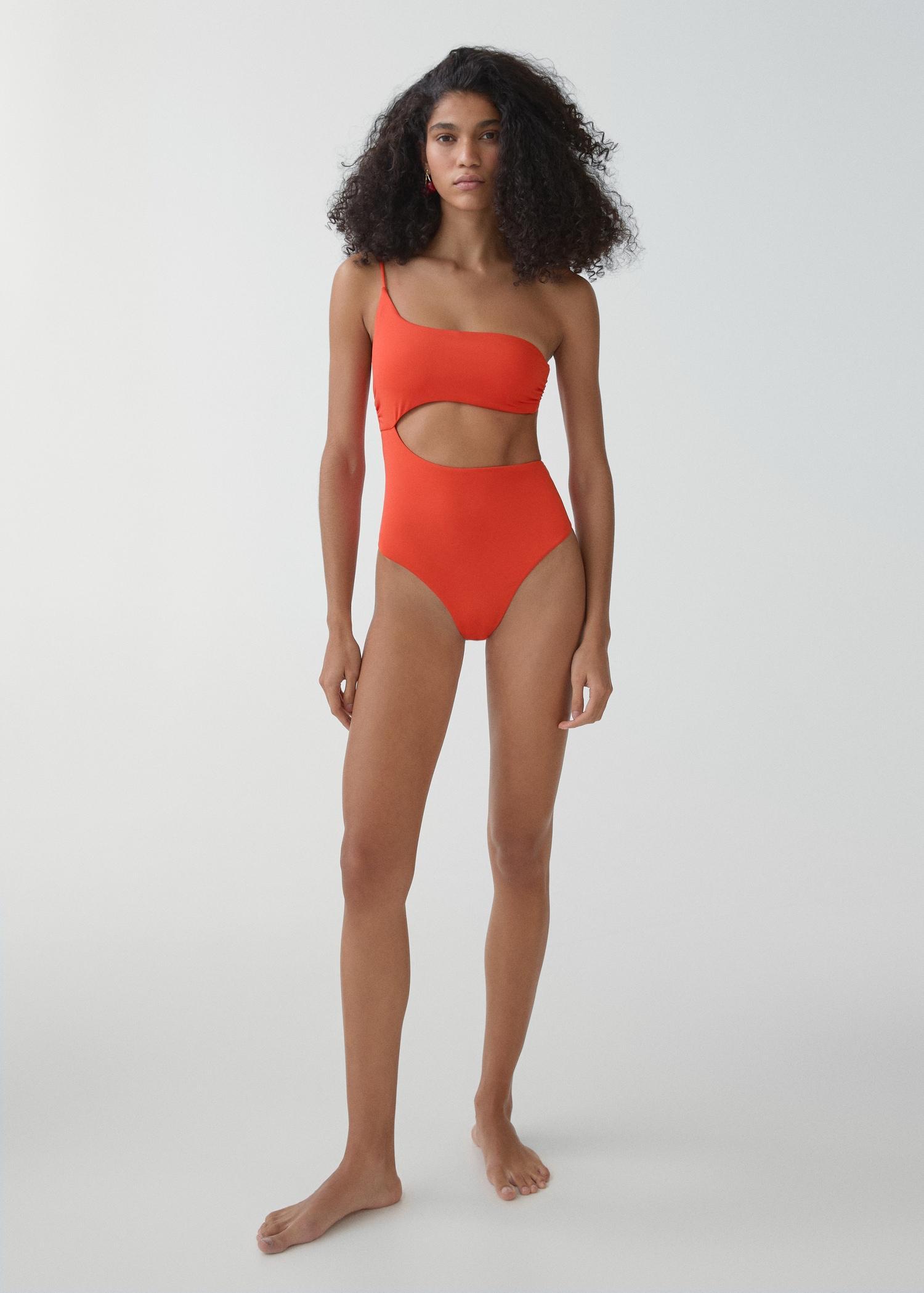 Swimsuit with asymmetrical opening - Women | MANGO USA Product Image