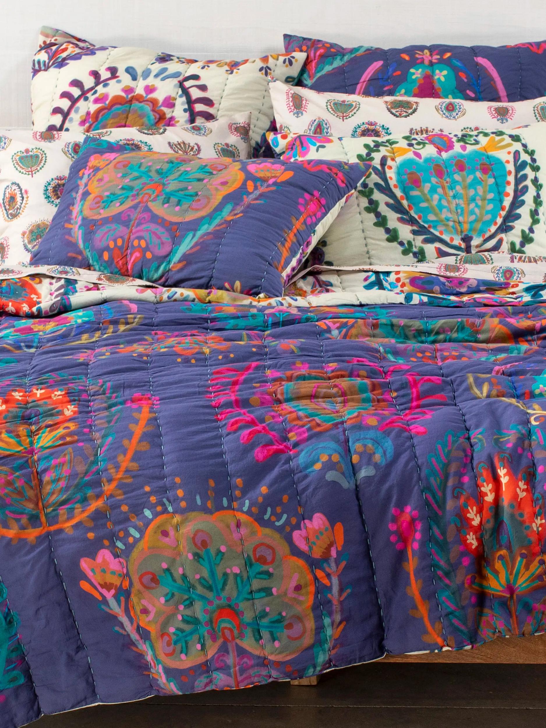 Bungalow Reversible Cotton Euro Sham - Folklore Product Image