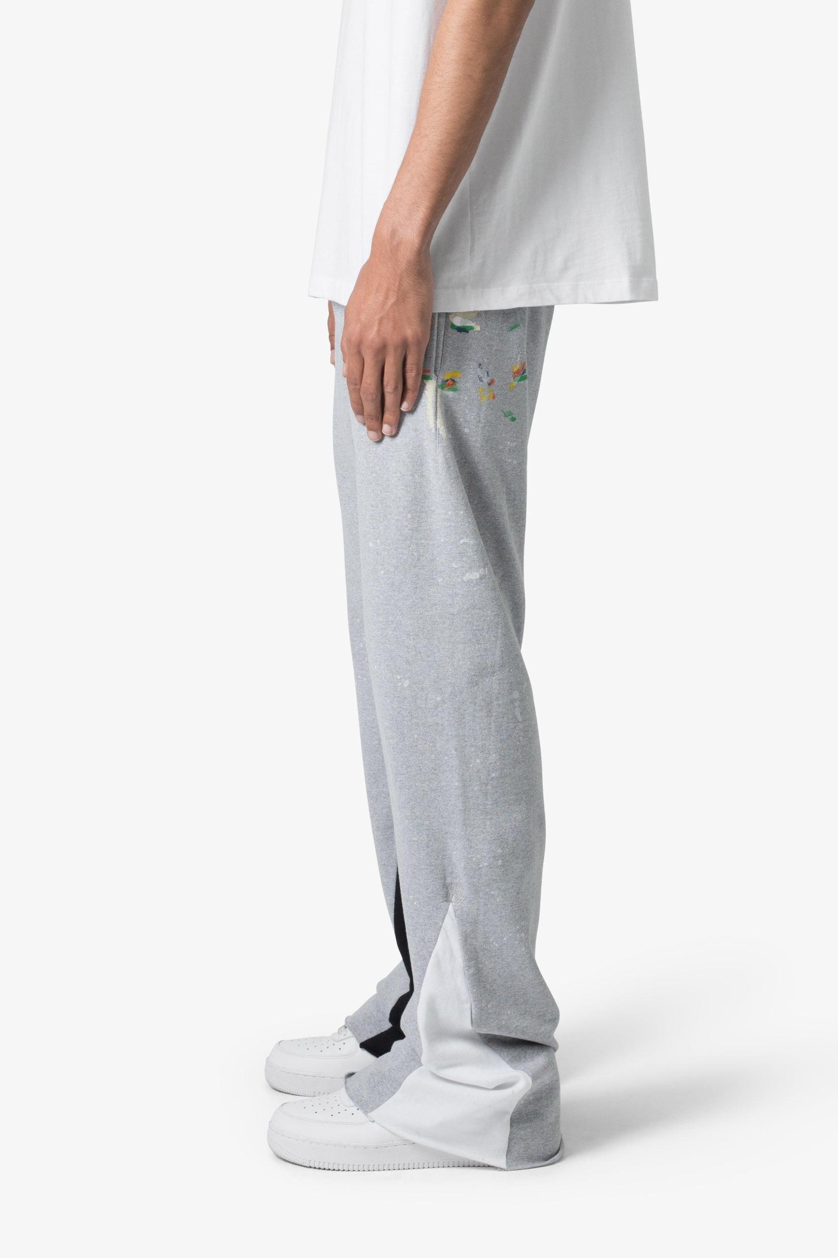 Contrast Bootcut Sweatpants - Grey Product Image