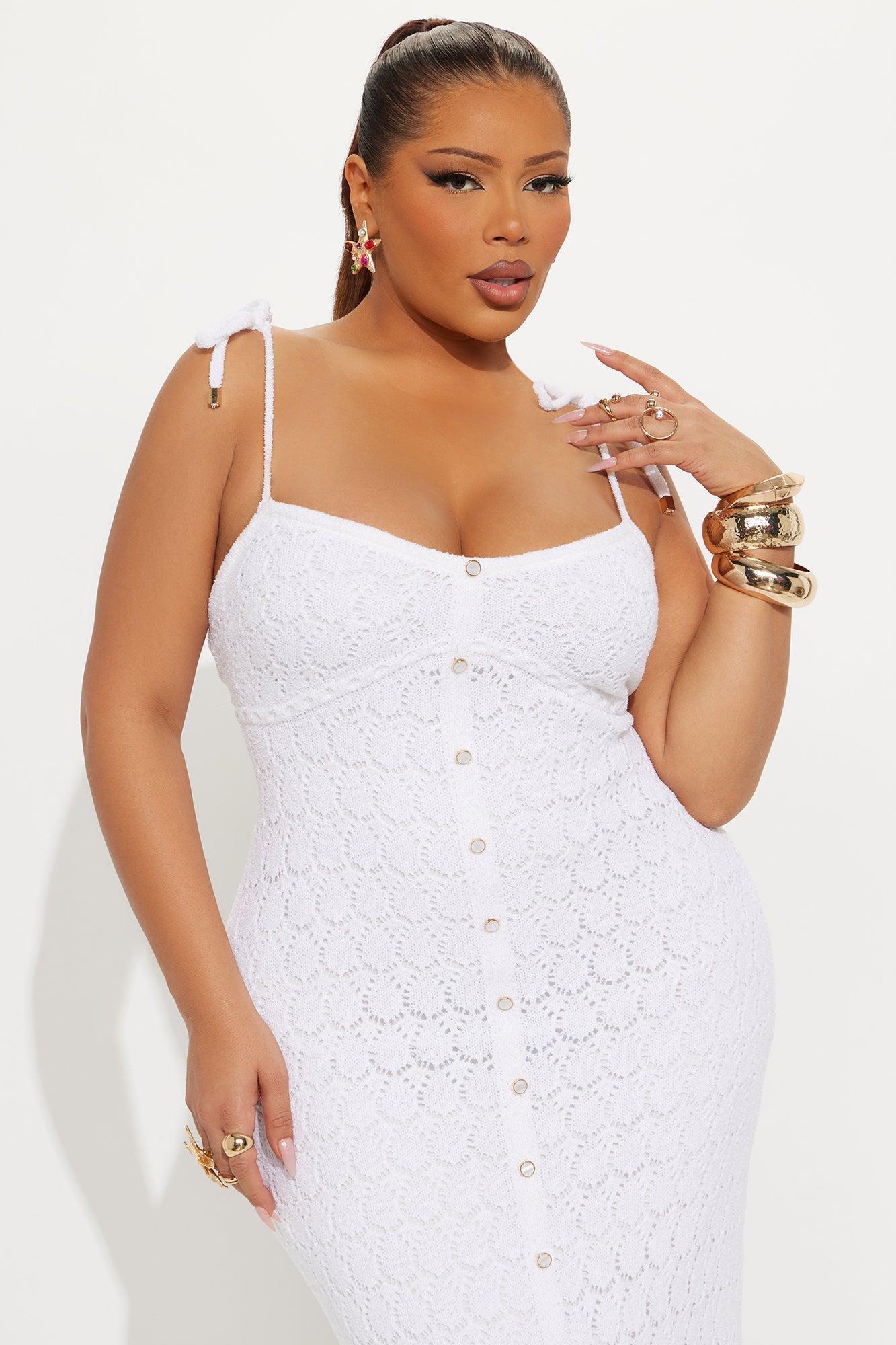 Eileen Crochet Maxi Dress - White Product Image