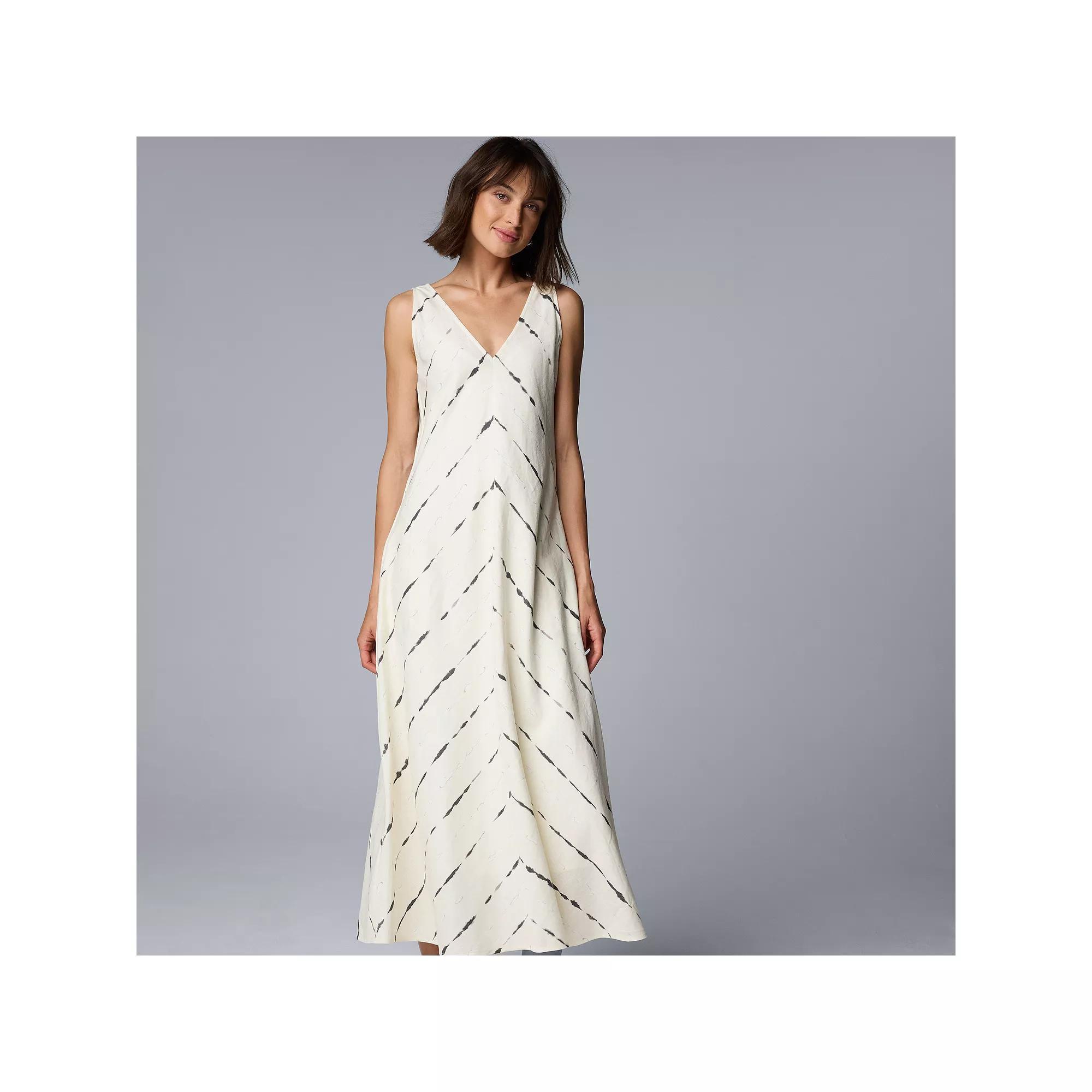 Womens Simply Vera Vera Wang V-Neck Maxi Dress With Camisole Slip Product Image