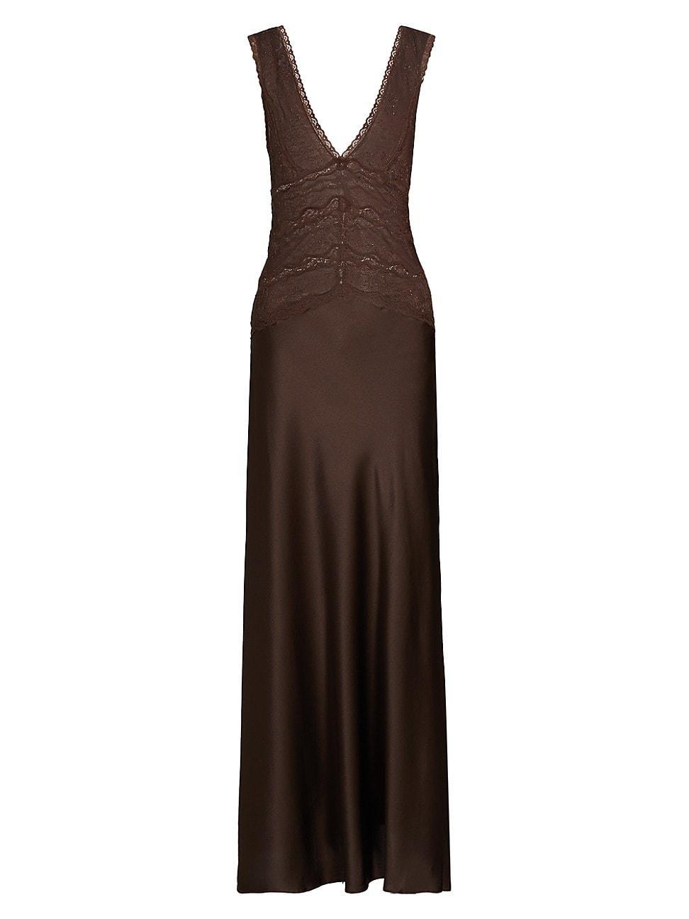 Womens Nalla Lace Silk Maxi Dress Product Image