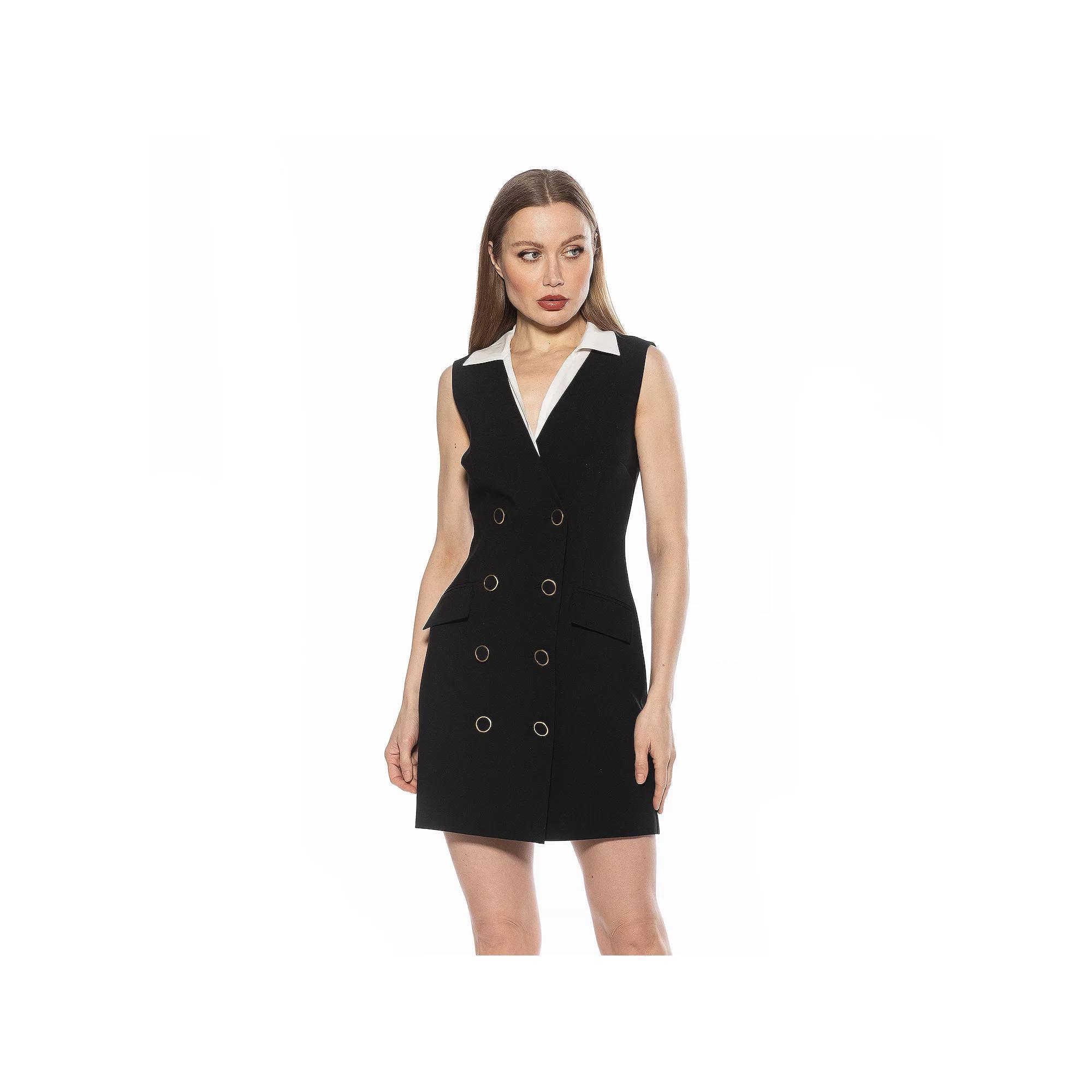 Women's ALEXIA ADMOR Rune Sleeveless Collar Vest Dress, Size: 8, Leopard Product Image
