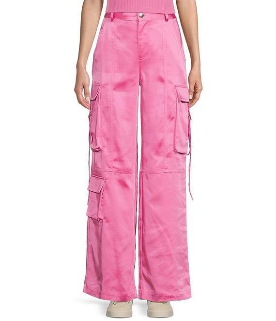 GB High Rise Coordinating Satin Cargo Pants Product Image
