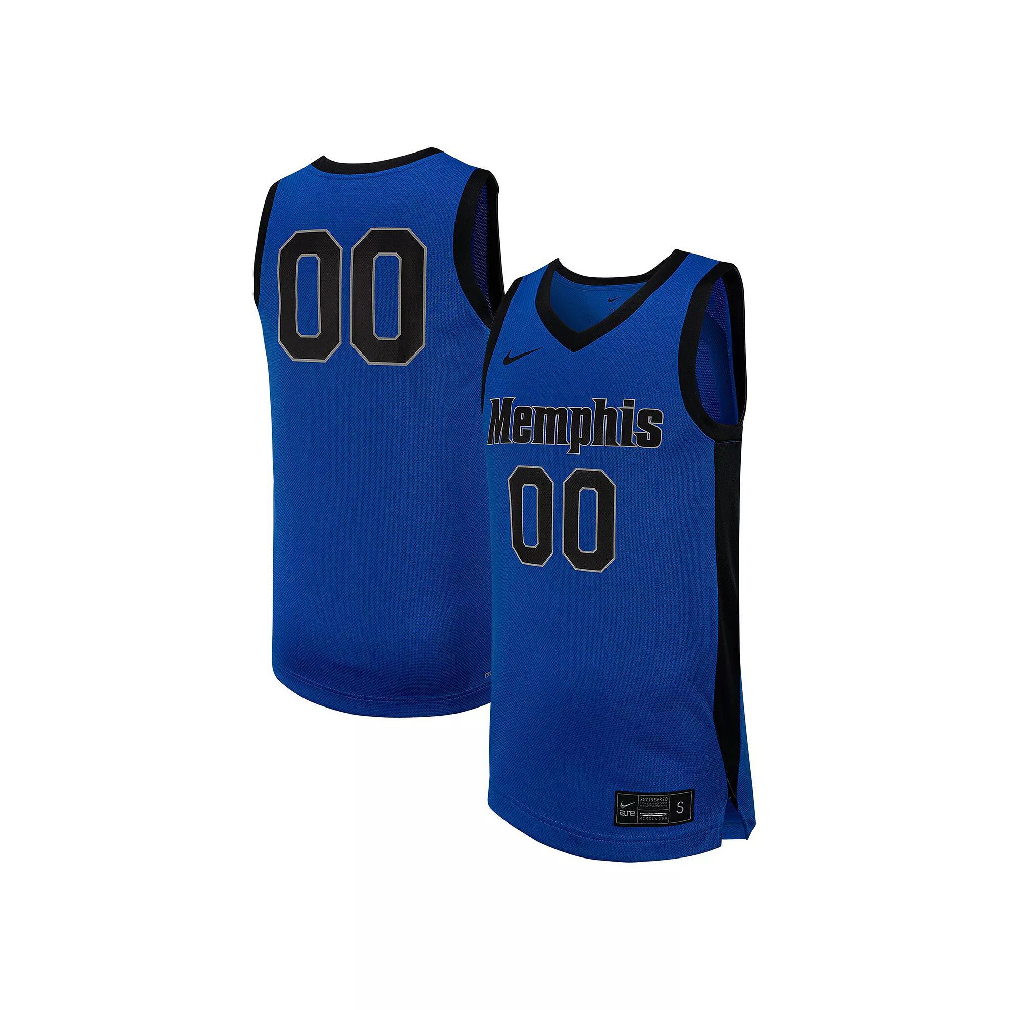 Men's Nike #0 Royal Memphis Tigers Replica Basketball Jersey, Size: XL, Blue Product Image