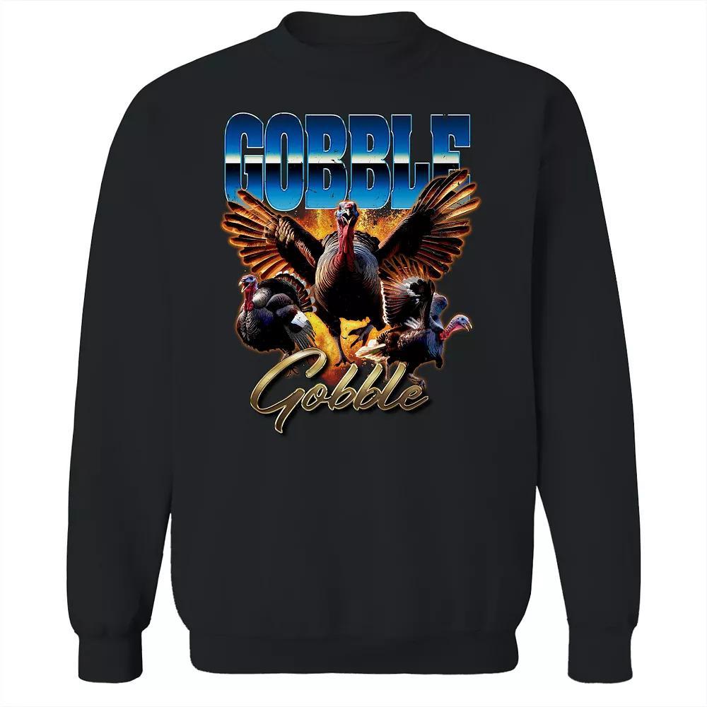 Men's COLAB89 Gobble Gobble Thanksgiving Graphic Sweatshirt, Size: Medium, Black Product Image